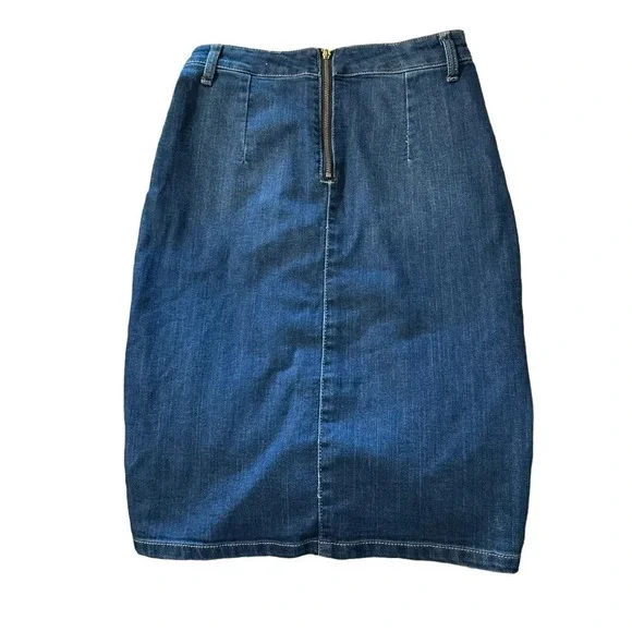 DEX darkwash denim button down skirt size 24 - Picture 2 of 5